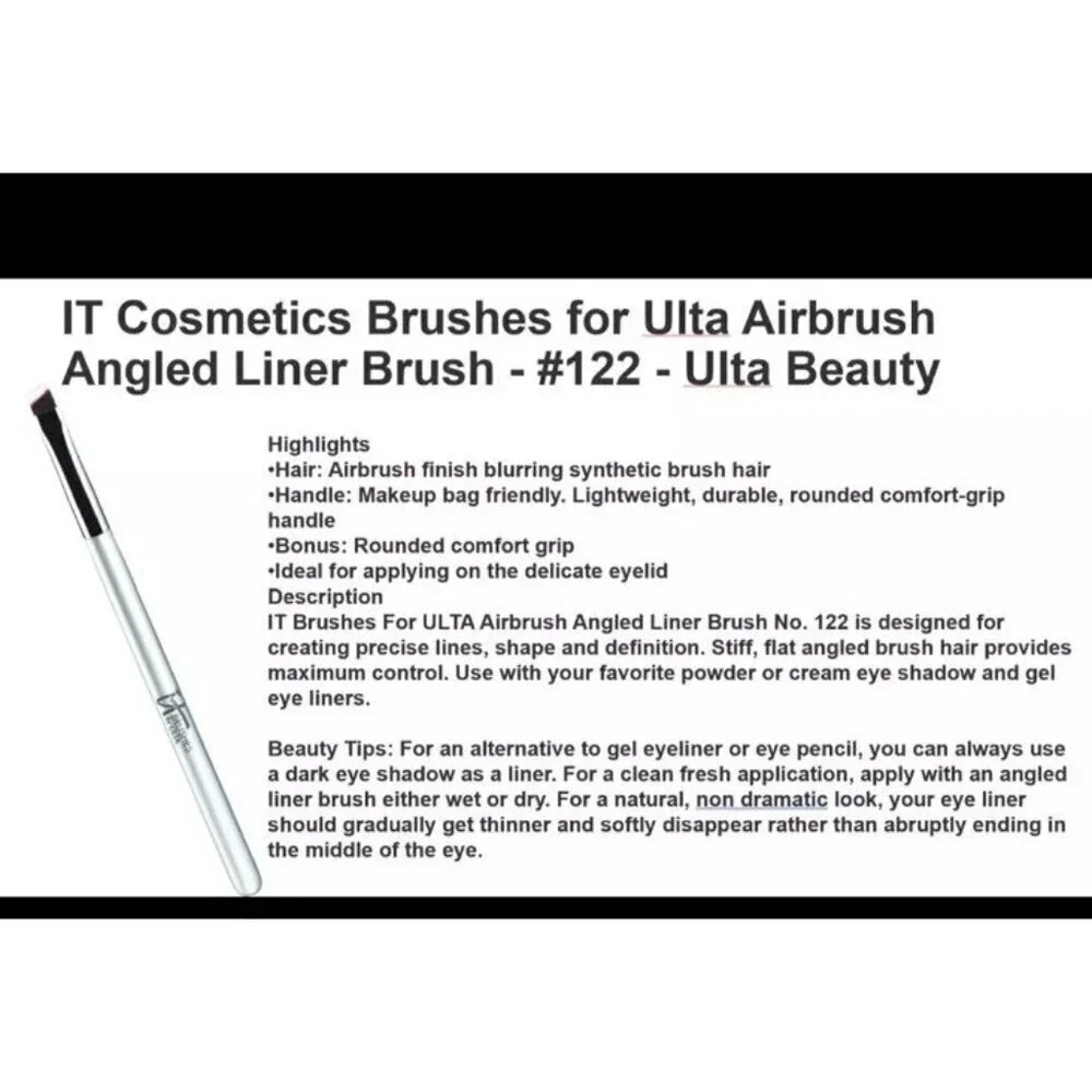 IT cosmetics airbrush angled eyeliner liner eye brow brush #122 New